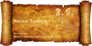 Nacsa Indira névjegykártya